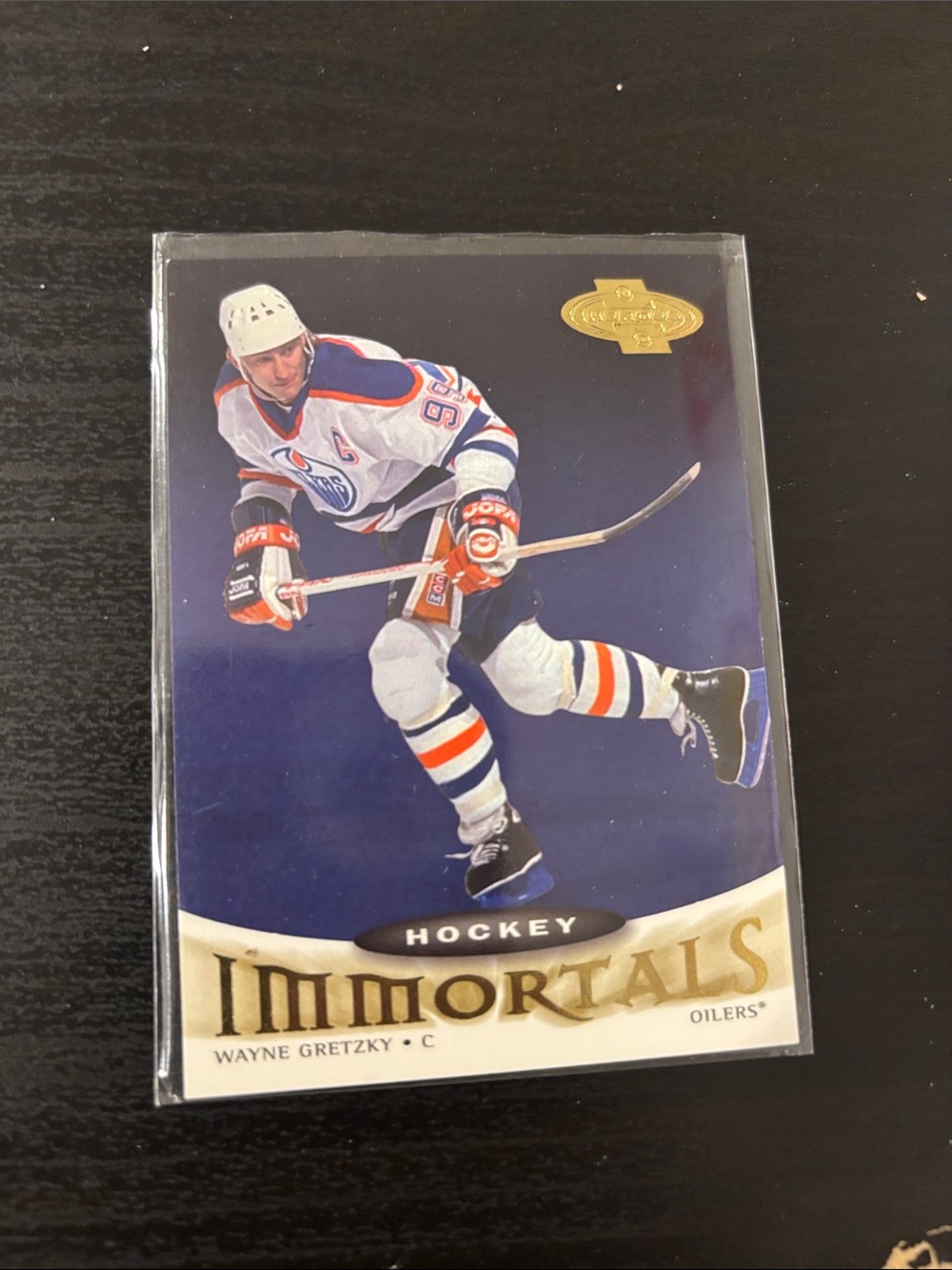 Upper Deck Immortals Wayne Gretzky Hockey Trading Card - Blue/White/Orange